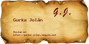 Gurka Jolán névjegykártya